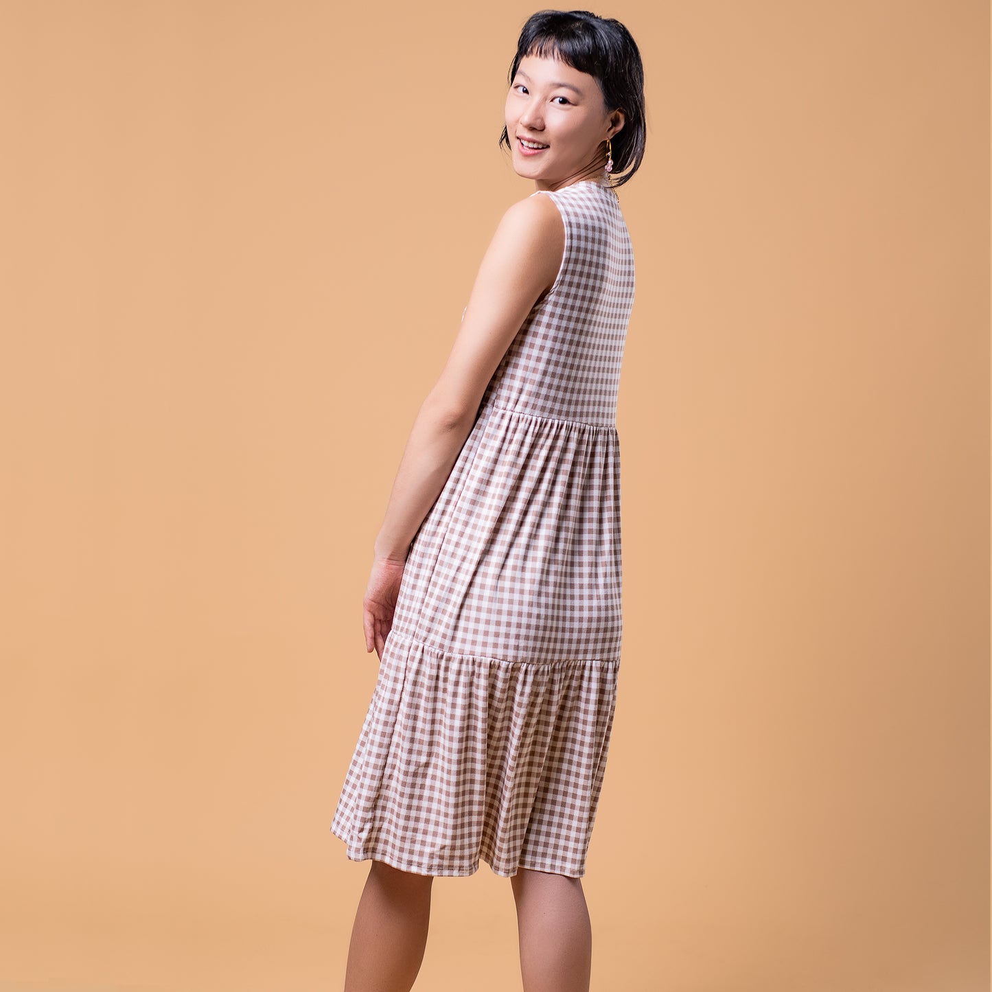 Sali Midi Dress (Taupe)