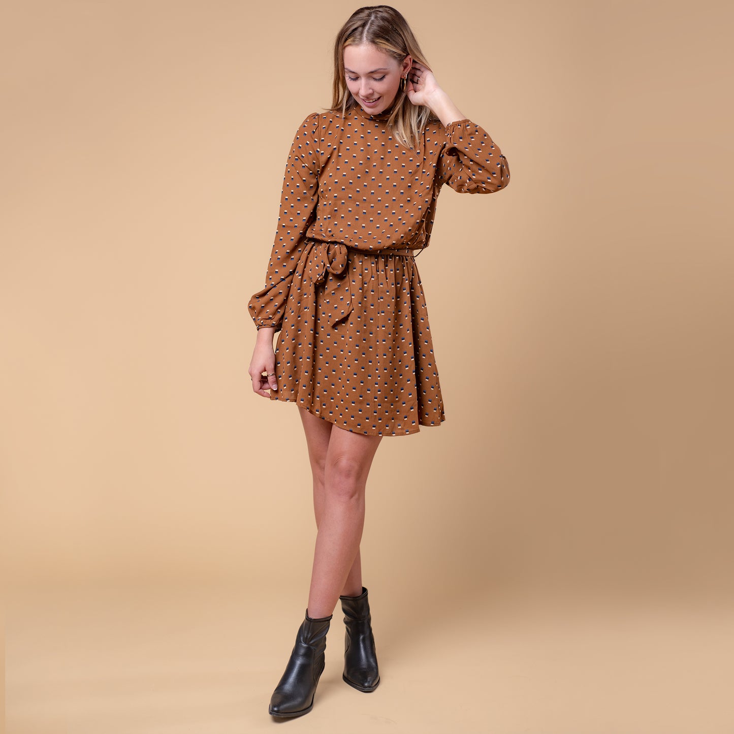 Reyna Dress (Brown)